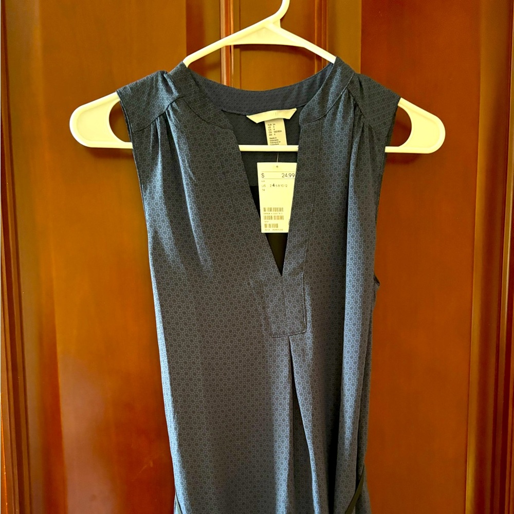 H&M Aline Breezy Dress Blue & Black